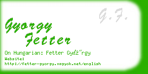 gyorgy fetter business card